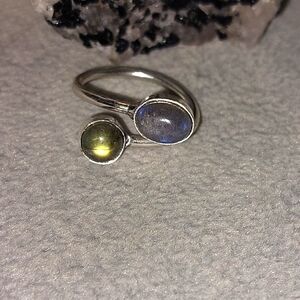 Adjustable Labradorite Double Stone Ring